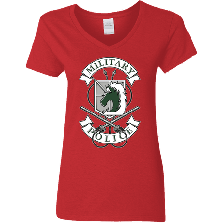 T-Shirts Red / S AoT Military Police Women's V-Neck T-Shirt