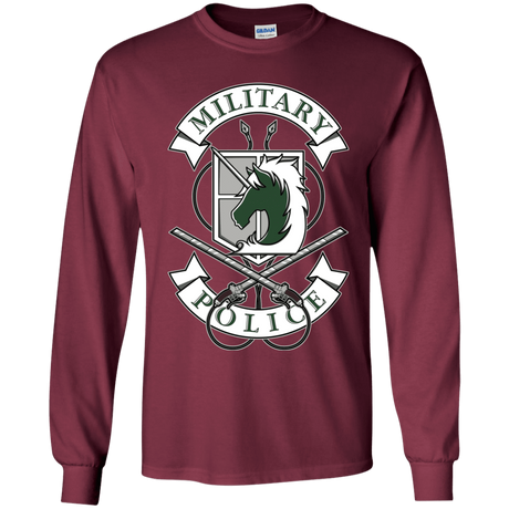 T-Shirts Maroon / YS AoT Military Police Youth Long Sleeve T-Shirt