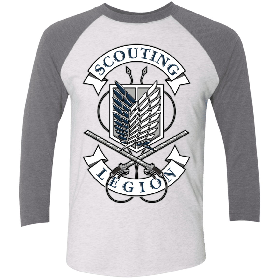 T-Shirts Heather White/Premium Heather / X-Small AoT Scouting Legion Men's Triblend 3/4 Sleeve
