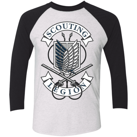 T-Shirts Heather White/Vintage Black / X-Small AoT Scouting Legion Men's Triblend 3/4 Sleeve
