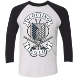 T-Shirts Heather White/Vintage Black / X-Small AoT Scouting Legion Men's Triblend 3/4 Sleeve