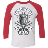 T-Shirts Heather White/Vintage Red / X-Small AoT Scouting Legion Men's Triblend 3/4 Sleeve