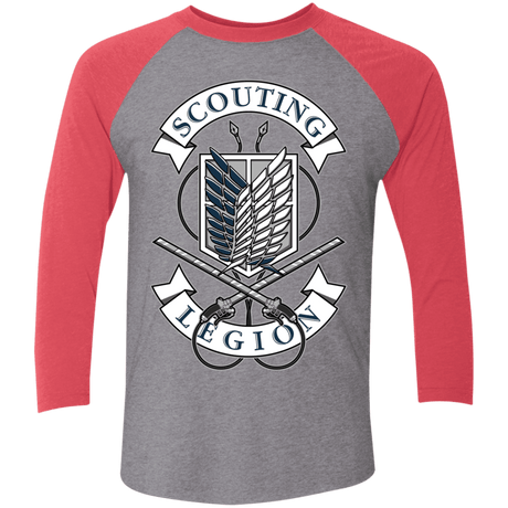T-Shirts Premium Heather/Vintage Red / X-Small AoT Scouting Legion Men's Triblend 3/4 Sleeve
