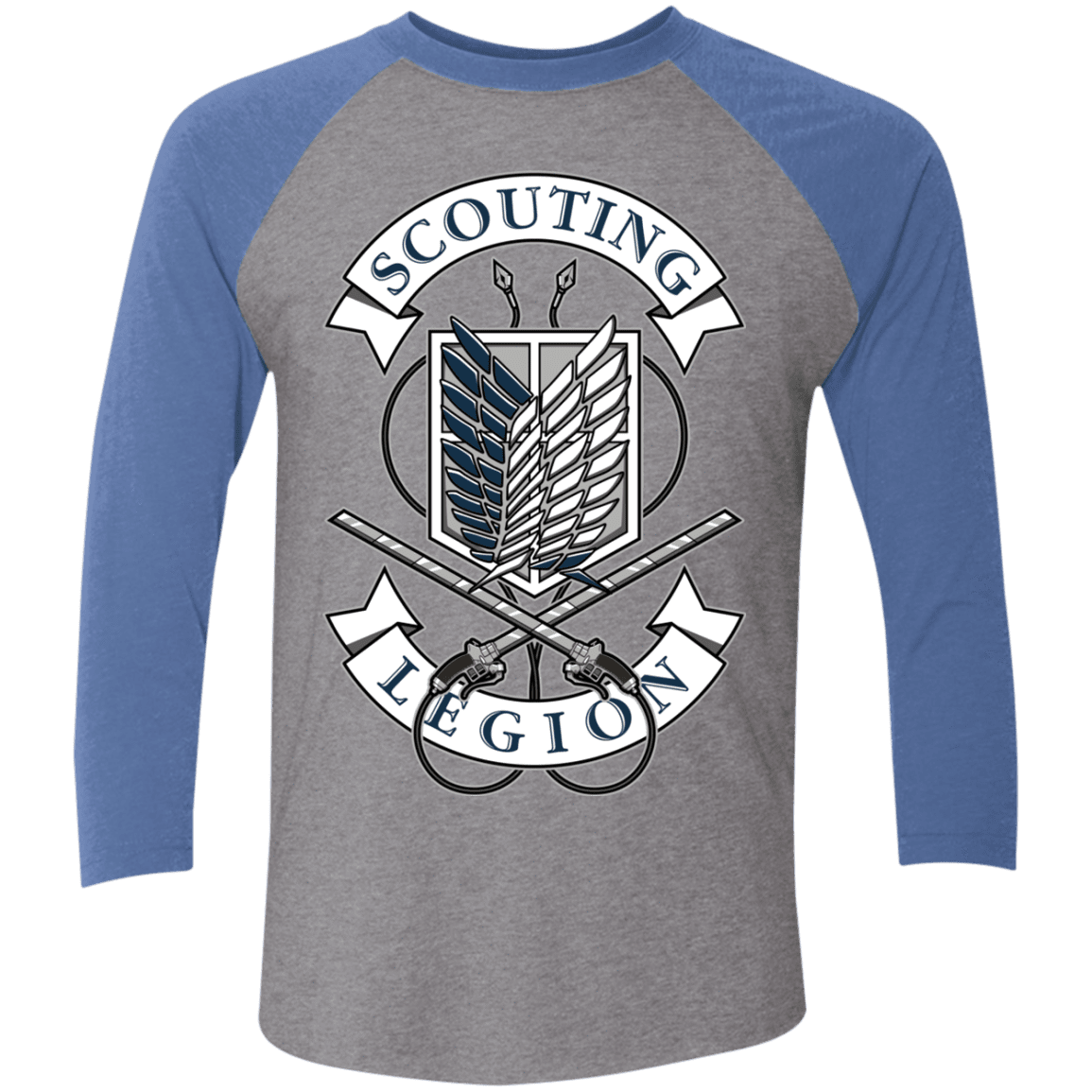 T-Shirts Premium Heather/Vintage Royal / X-Small AoT Scouting Legion Men's Triblend 3/4 Sleeve