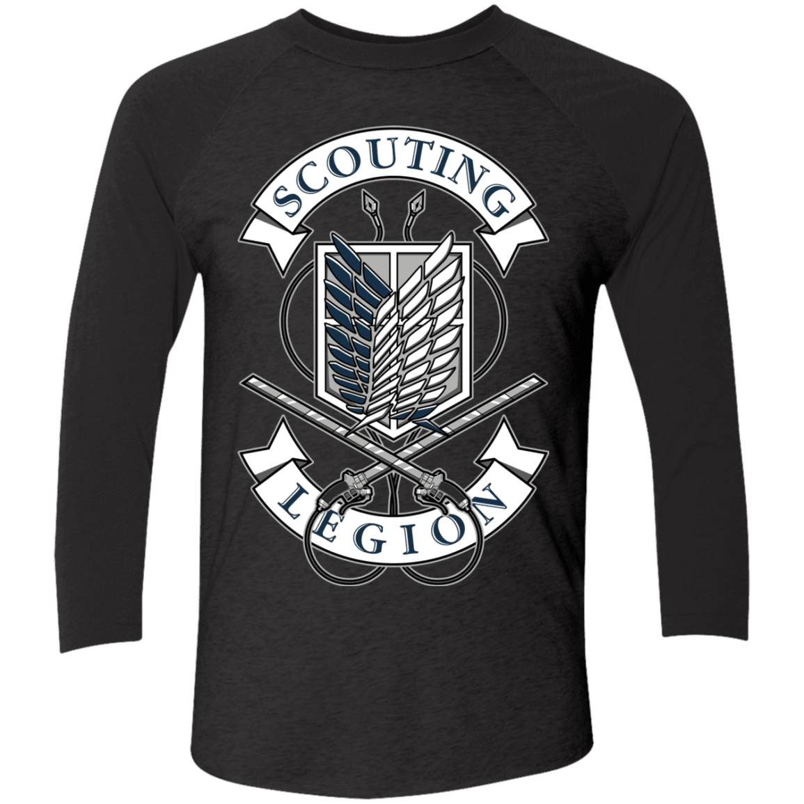 T-Shirts Vintage Black/Vintage Black / X-Small AoT Scouting Legion Men's Triblend 3/4 Sleeve