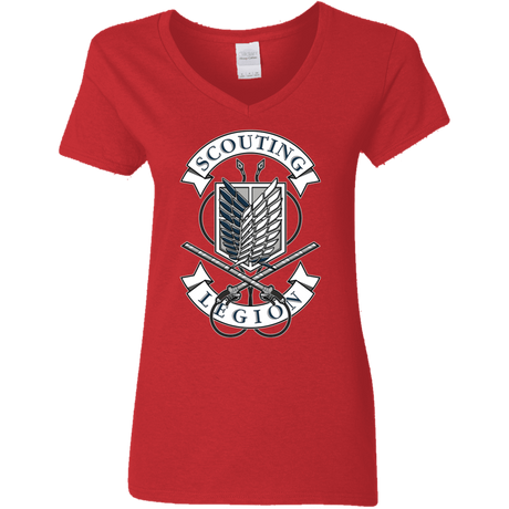 T-Shirts Red / S AoT Scouting Legion Women's V-Neck T-Shirt