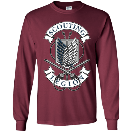T-Shirts Maroon / YS AoT Scouting Legion Youth Long Sleeve T-Shirt