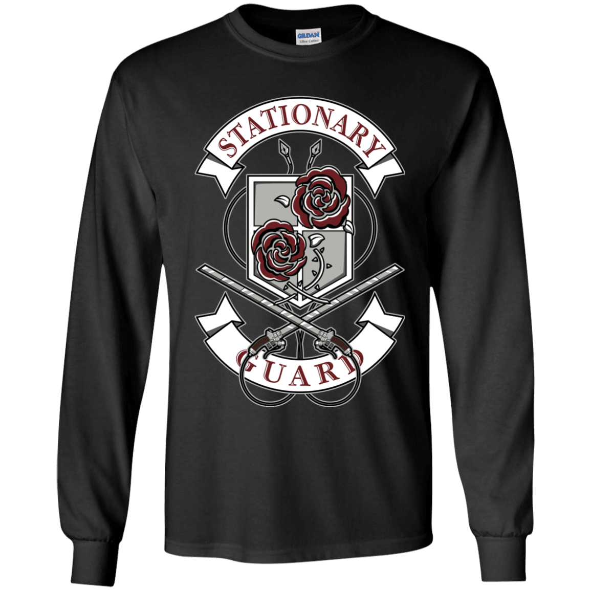 T-Shirts Black / YS AoT Stationary Guard Youth Long Sleeve T-Shirt