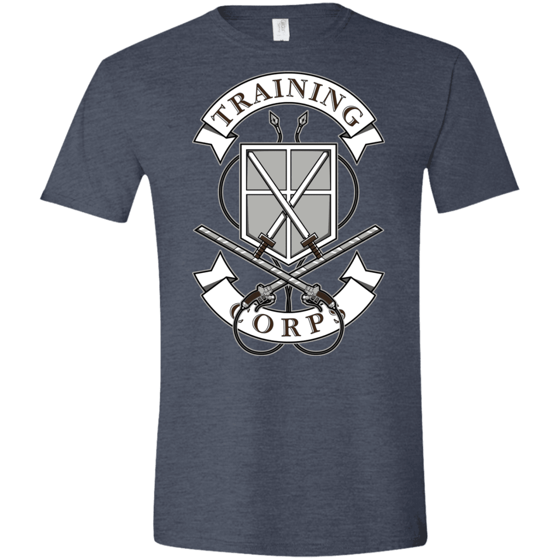 T-Shirts Heather Navy / S AoT Training Corps Men's Semi-Fitted Softstyle