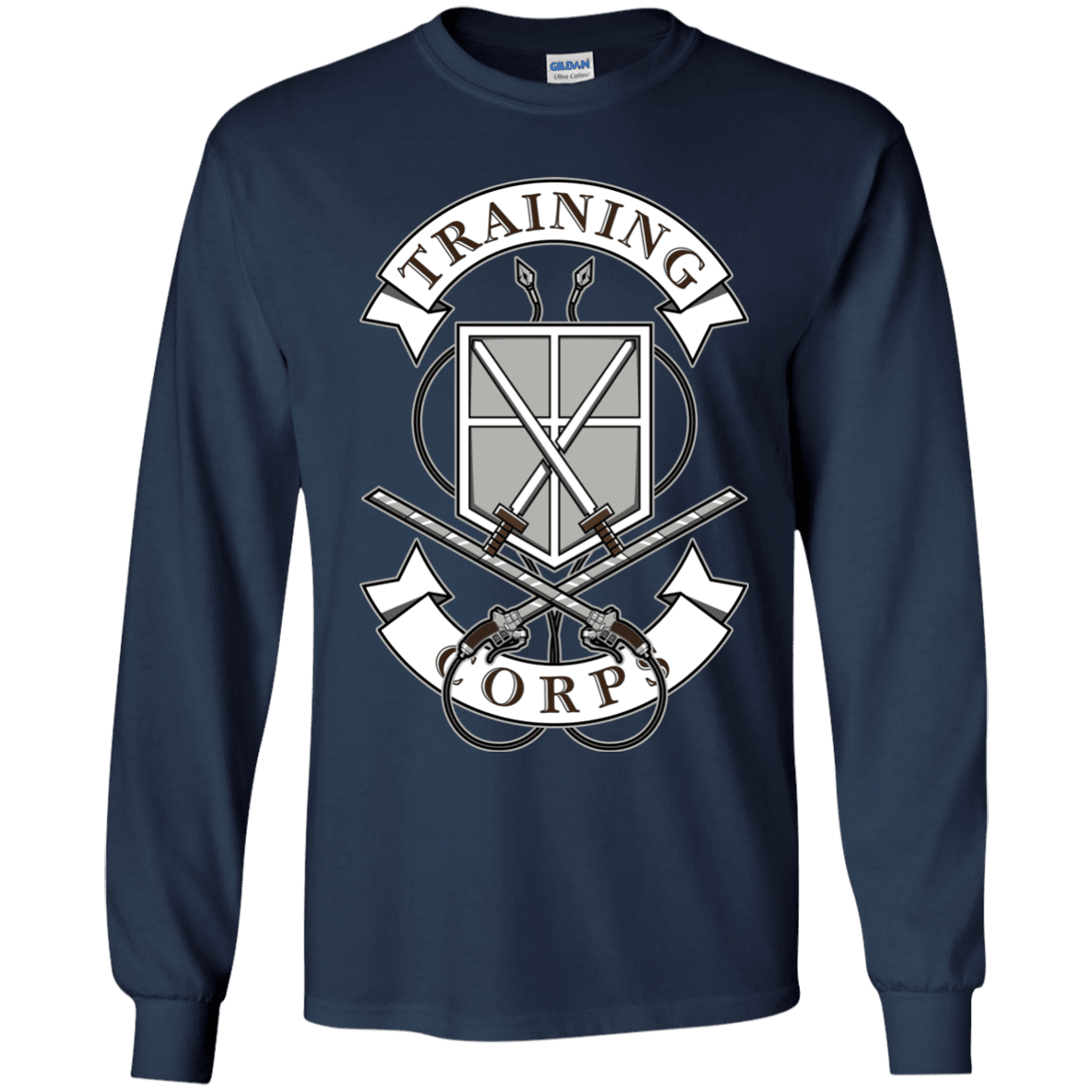 T-Shirts Navy / YS AoT Training Corps Youth Long Sleeve T-Shirt