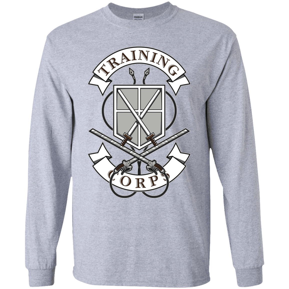 T-Shirts Sport Grey / YS AoT Training Corps Youth Long Sleeve T-Shirt