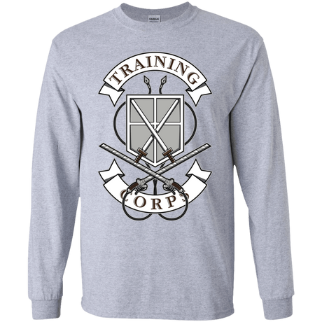 T-Shirts Sport Grey / YS AoT Training Corps Youth Long Sleeve T-Shirt