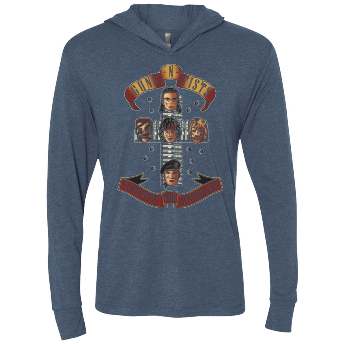 T-Shirts Indigo / X-Small Appetite for Actioneer Triblend Long Sleeve Hoodie Tee