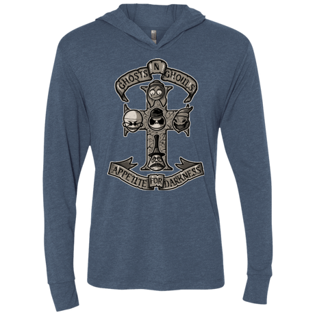 T-Shirts Indigo / X-Small APPETITE FOR DARKNESS Triblend Long Sleeve Hoodie Tee