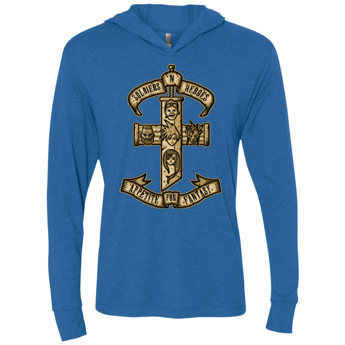 T-Shirts Vintage Royal / X-Small APPETITE FOR FANTASY Triblend Long Sleeve Hoodie Tee