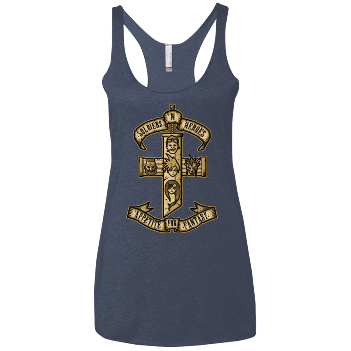 T-Shirts Vintage Navy / X-Small APPETITE FOR FANTASY Women's Triblend Racerback Tank
