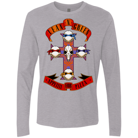T-Shirts Heather Grey / Small APPETITE FOR PIZZA Men's Premium Long Sleeve