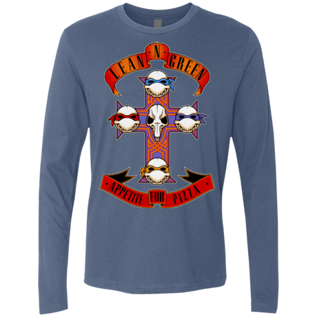 T-Shirts Indigo / Small APPETITE FOR PIZZA Men's Premium Long Sleeve