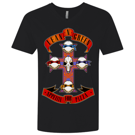 T-Shirts Black / X-Small APPETITE FOR PIZZA Men's Premium V-Neck