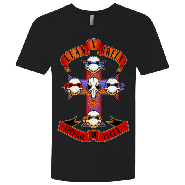 T-Shirts Black / X-Small APPETITE FOR PIZZA Men's Premium V-Neck