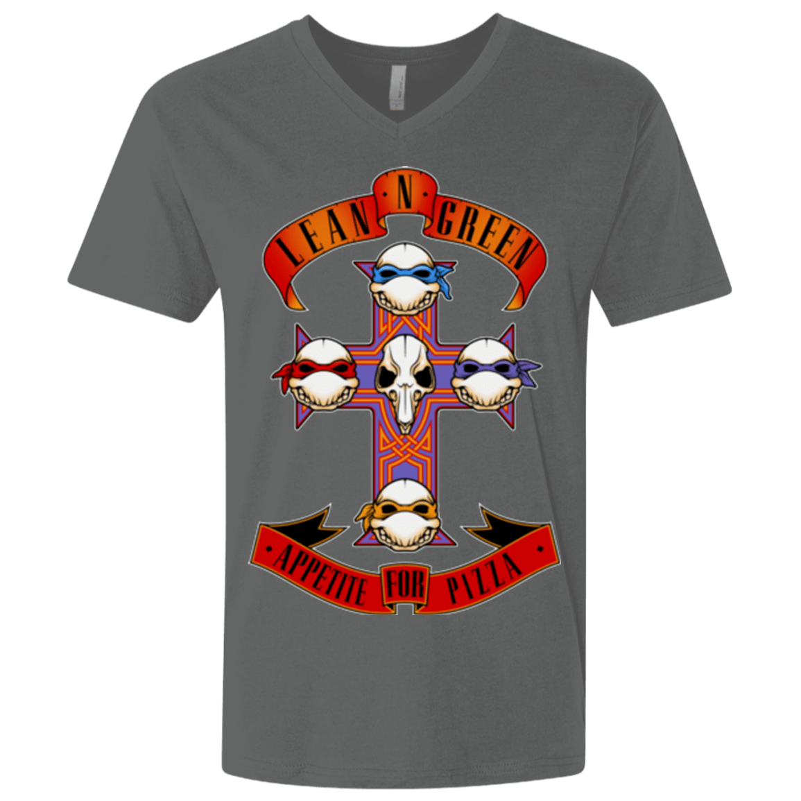 T-Shirts Heavy Metal / X-Small APPETITE FOR PIZZA Men's Premium V-Neck