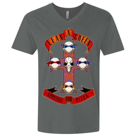 T-Shirts Heavy Metal / X-Small APPETITE FOR PIZZA Men's Premium V-Neck