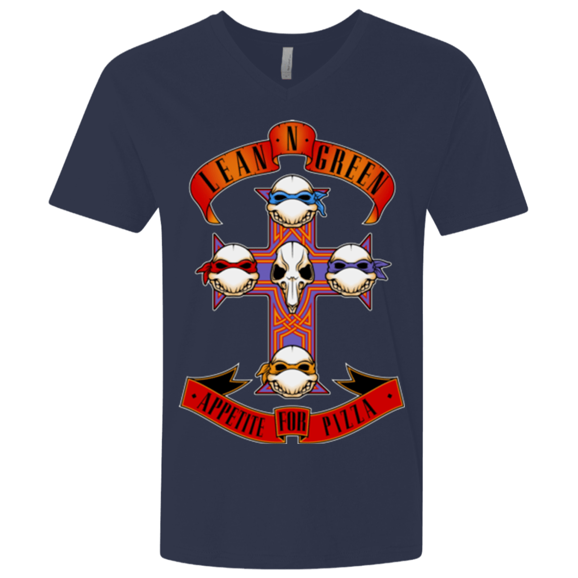T-Shirts Midnight Navy / X-Small APPETITE FOR PIZZA Men's Premium V-Neck