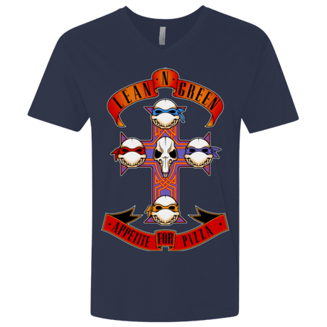 T-Shirts Midnight Navy / X-Small APPETITE FOR PIZZA Men's Premium V-Neck