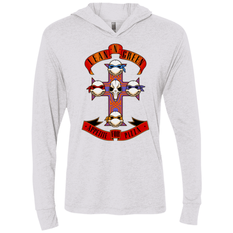 T-Shirts Heather White / X-Small APPETITE FOR PIZZA Triblend Long Sleeve Hoodie Tee