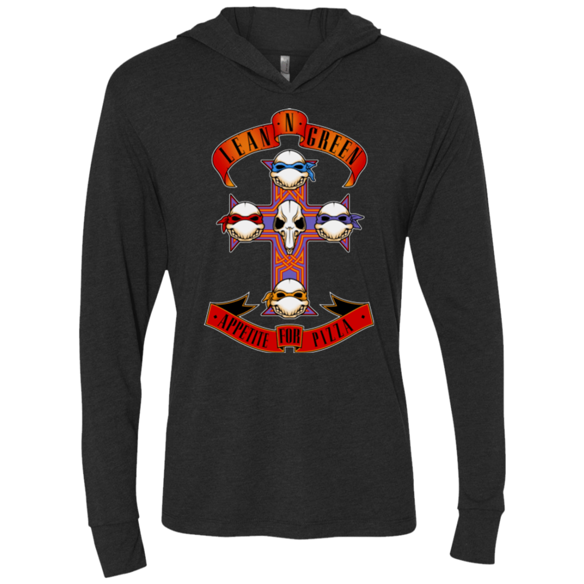 T-Shirts Vintage Black / X-Small APPETITE FOR PIZZA Triblend Long Sleeve Hoodie Tee