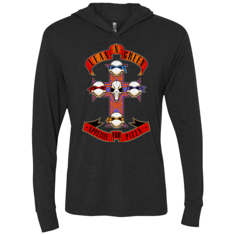 T-Shirts Vintage Black / X-Small APPETITE FOR PIZZA Triblend Long Sleeve Hoodie Tee