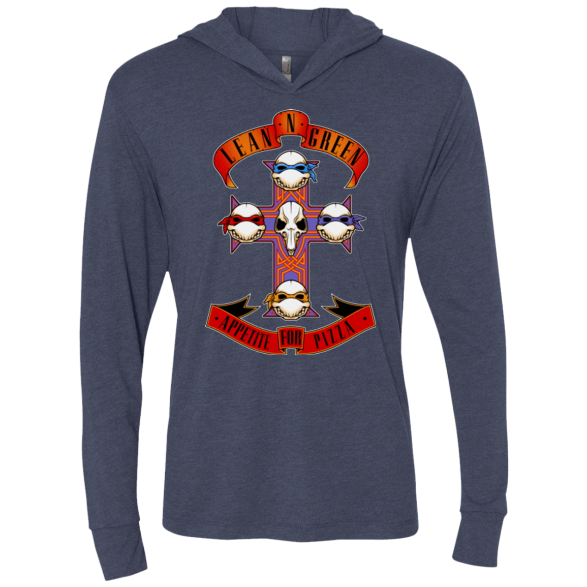 T-Shirts Vintage Navy / X-Small APPETITE FOR PIZZA Triblend Long Sleeve Hoodie Tee