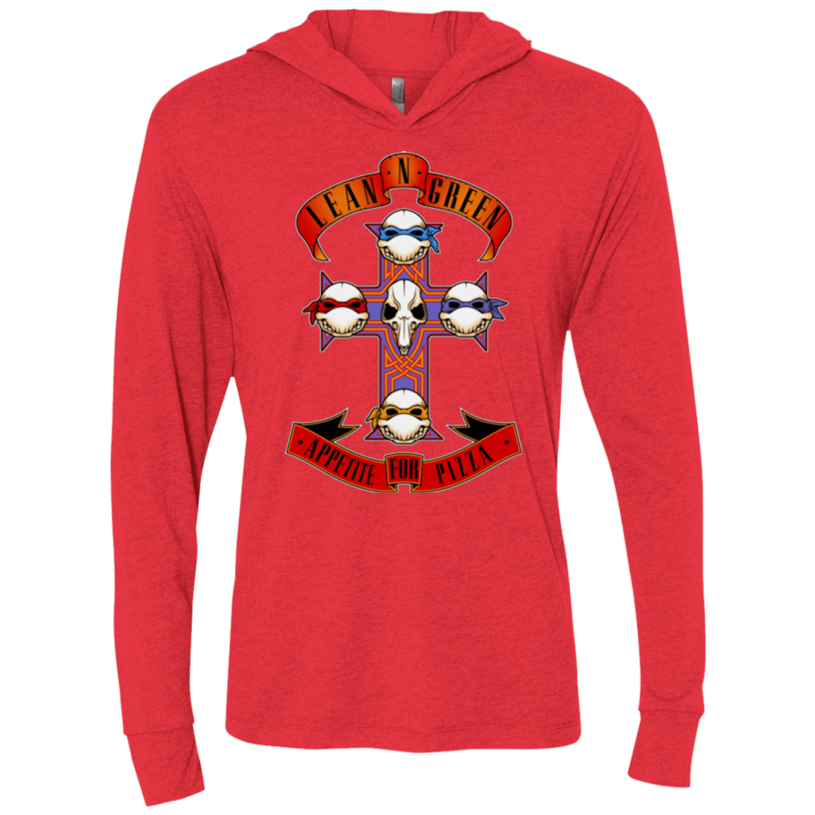 T-Shirts Vintage Red / X-Small APPETITE FOR PIZZA Triblend Long Sleeve Hoodie Tee