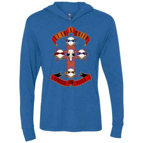 T-Shirts Vintage Royal / X-Small APPETITE FOR PIZZA Triblend Long Sleeve Hoodie Tee