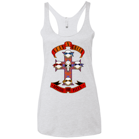 T-Shirts Heather White / X-Small APPETITE FOR PIZZA Women's Triblend Racerback Tank