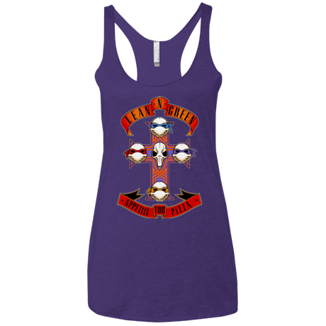 T-Shirts Purple / X-Small APPETITE FOR PIZZA Women's Triblend Racerback Tank