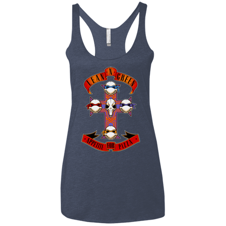 T-Shirts Vintage Navy / X-Small APPETITE FOR PIZZA Women's Triblend Racerback Tank