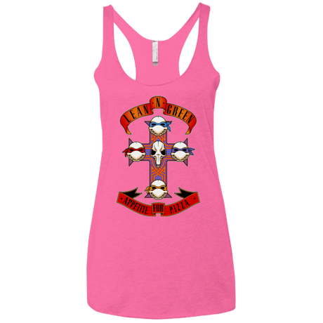 T-Shirts Vintage Pink / X-Small APPETITE FOR PIZZA Women's Triblend Racerback Tank
