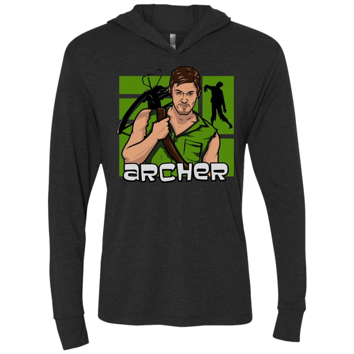 T-Shirts Vintage Black / X-Small Archer Triblend Long Sleeve Hoodie Tee