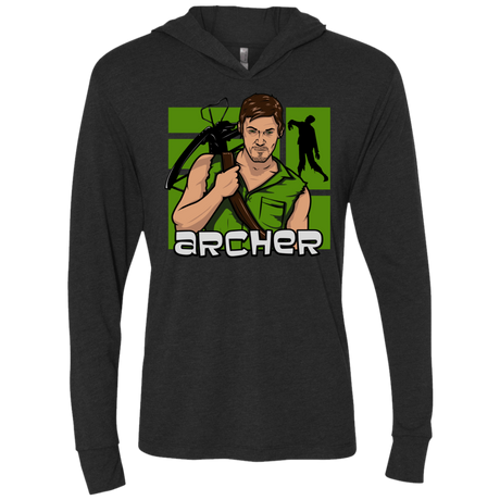 T-Shirts Vintage Black / X-Small Archer Triblend Long Sleeve Hoodie Tee
