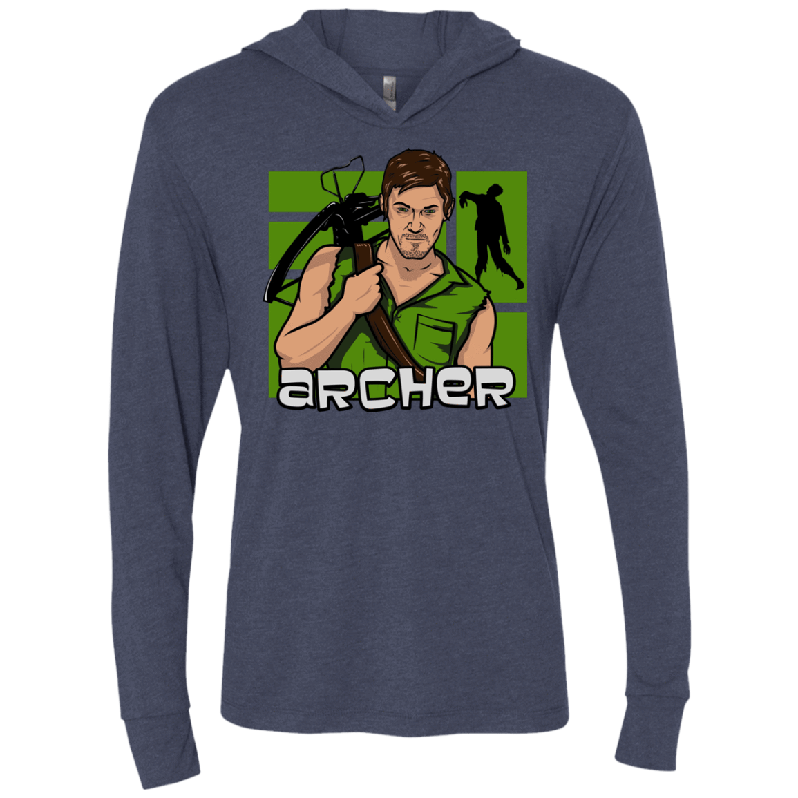 T-Shirts Vintage Navy / X-Small Archer Triblend Long Sleeve Hoodie Tee