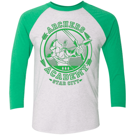 T-Shirts Heather White/Envy / X-Small ARCHERS ACADEMY Triblend 3/4 Sleeve