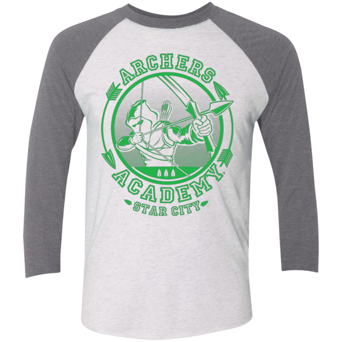 T-Shirts Heather White/Premium Heather / X-Small ARCHERS ACADEMY Triblend 3/4 Sleeve