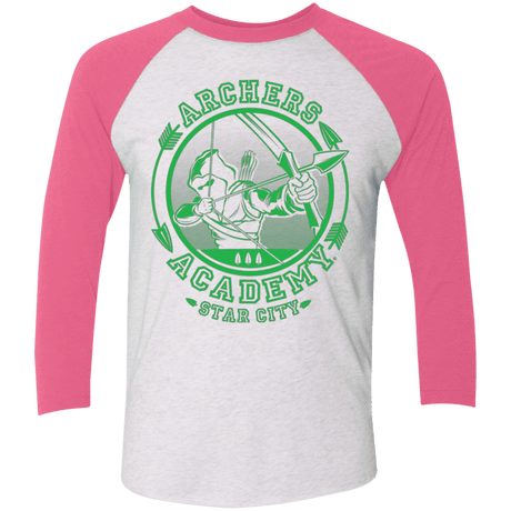 T-Shirts Heather White/Vintage Pink / X-Small ARCHERS ACADEMY Triblend 3/4 Sleeve