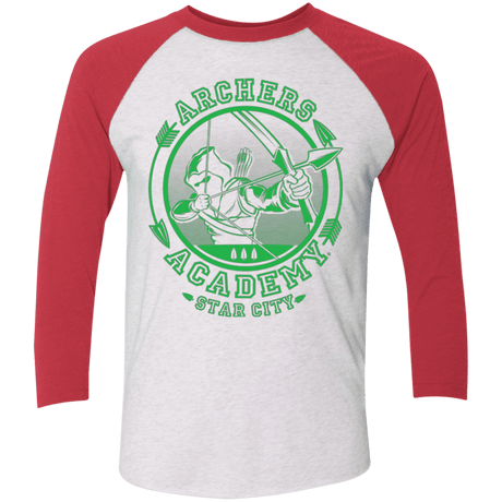 T-Shirts Heather White/Vintage Red / X-Small ARCHERS ACADEMY Triblend 3/4 Sleeve