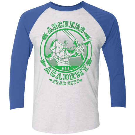 T-Shirts Heather White/Vintage Royal / X-Small ARCHERS ACADEMY Triblend 3/4 Sleeve