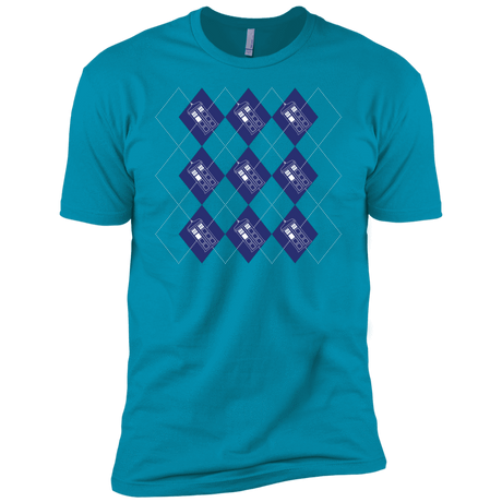 T-Shirts Turquoise / YXS Argyle Tardis Boys Premium T-Shirt