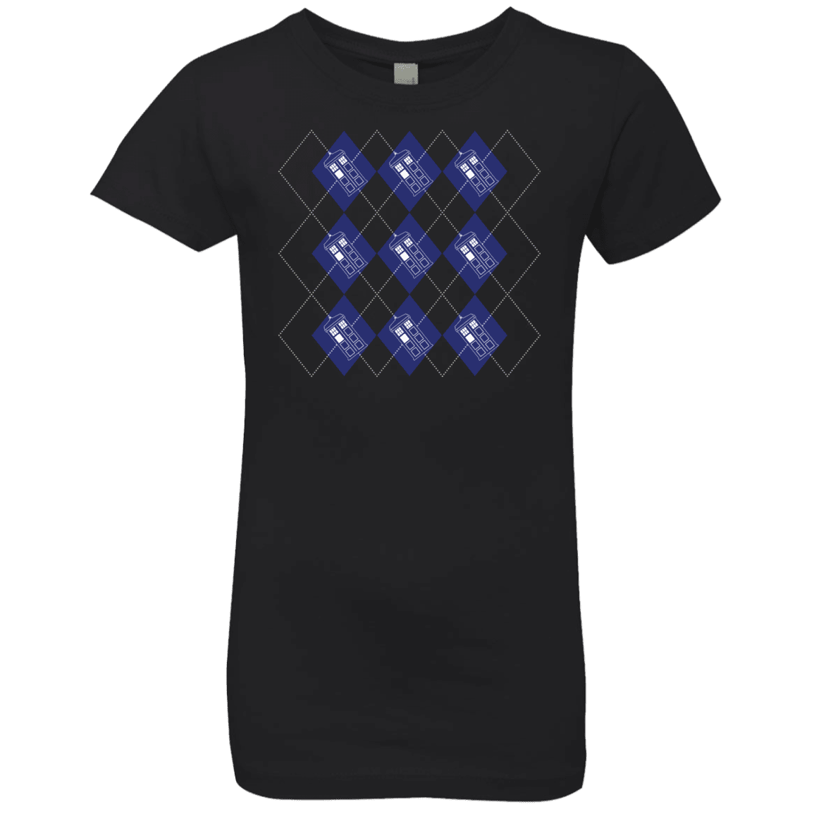 T-Shirts Black / YXS Argyle Tardis Girls Premium T-Shirt
