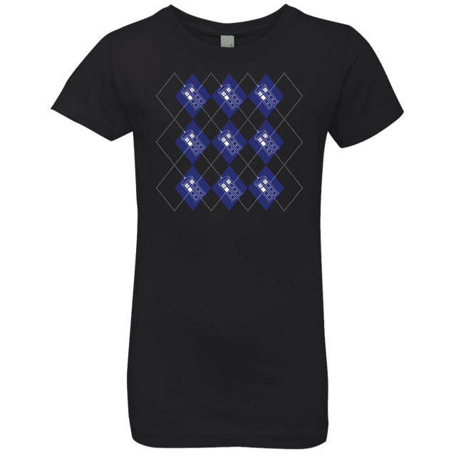 T-Shirts Black / YXS Argyle Tardis Girls Premium T-Shirt