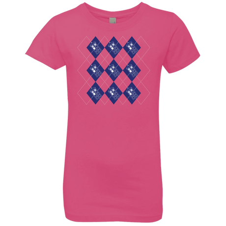 T-Shirts Hot Pink / YXS Argyle Tardis Girls Premium T-Shirt